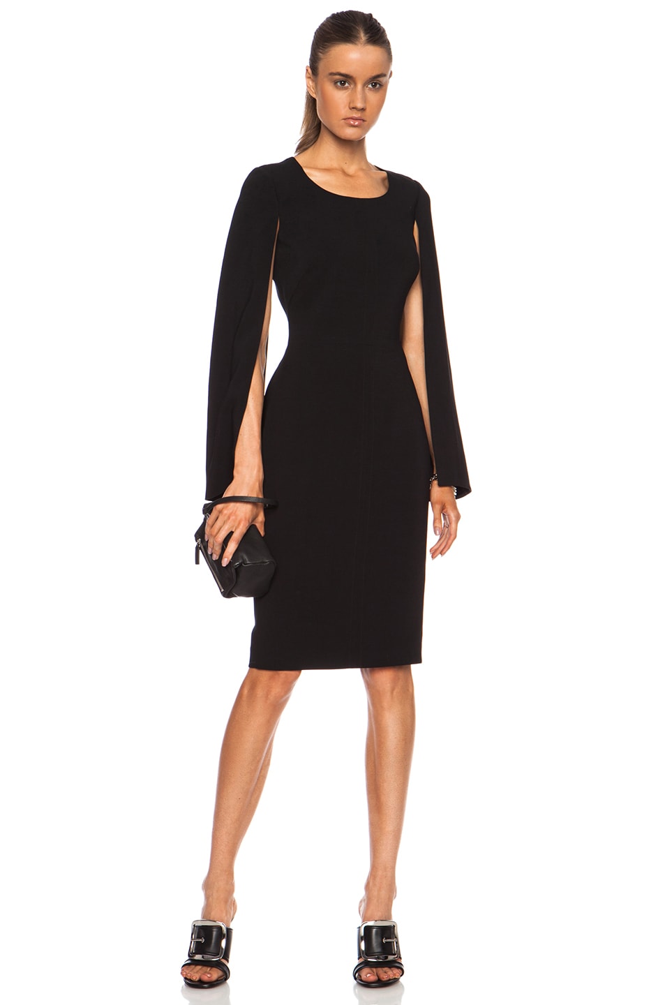 Image 1 of Givenchy Stretch Cady Viscose-Blend Dress in Black