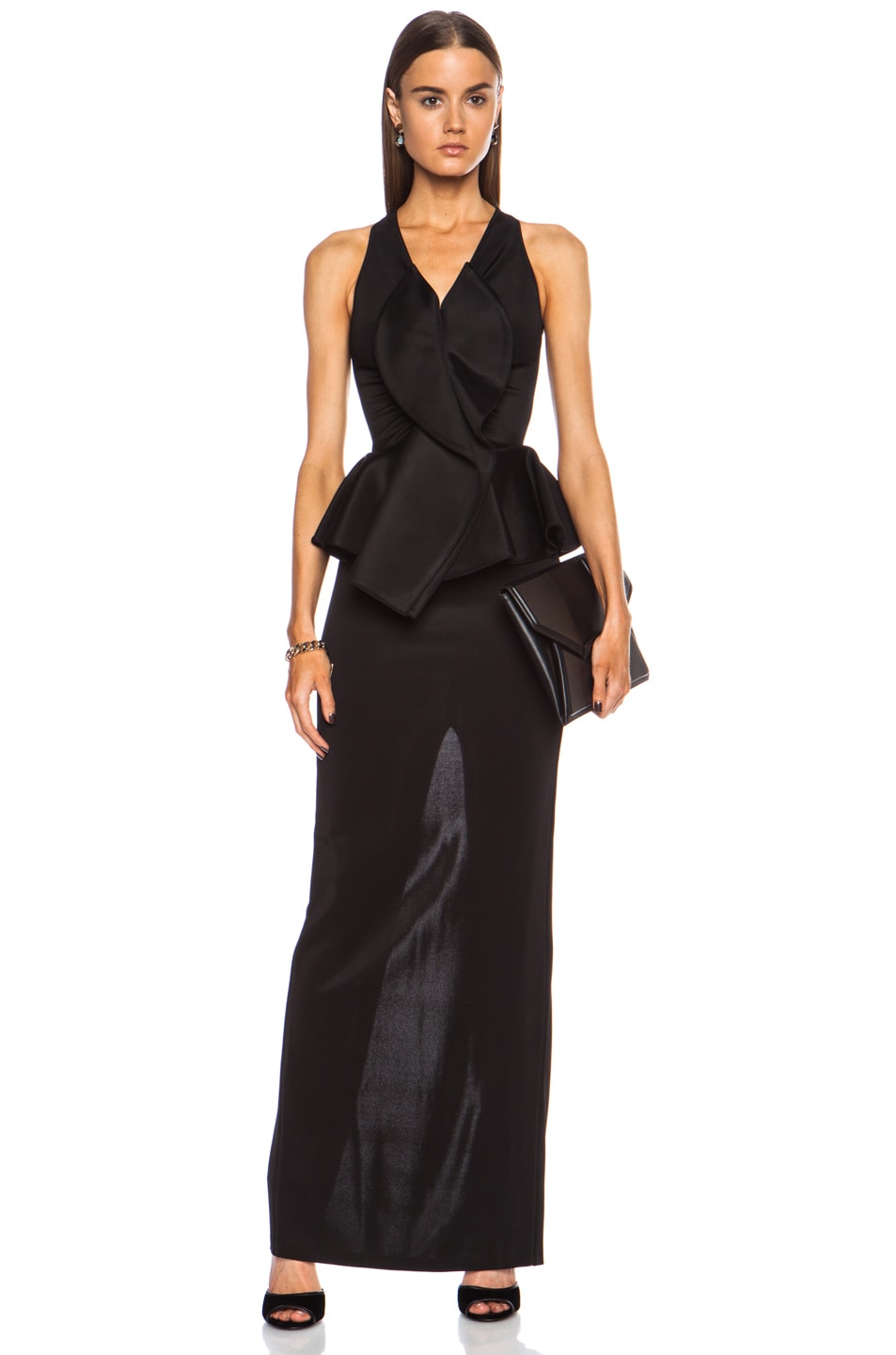 Givenchy Long Jersey Dress with Back Slit in Black | FWRD