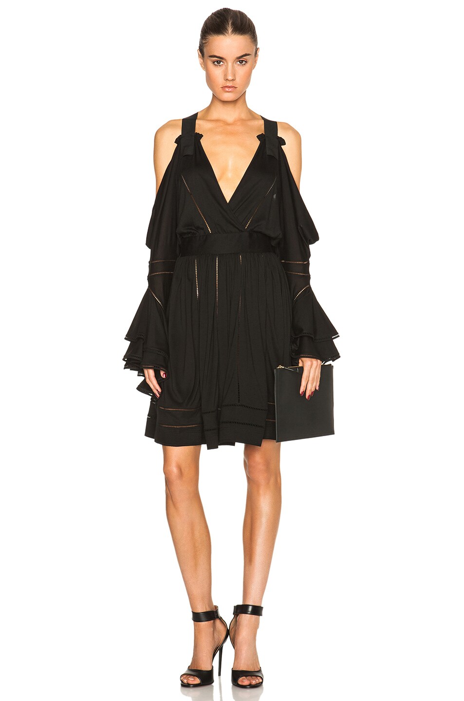Image 1 of Givenchy Jersey Off Shoulder Dress in Black