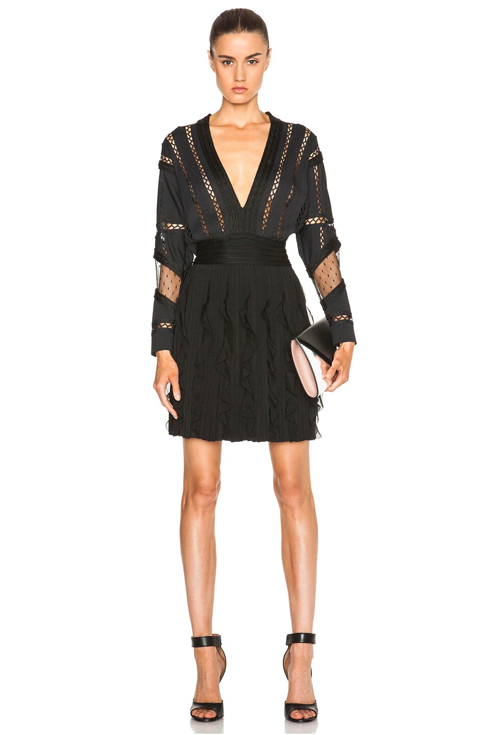 Image 1 of Givenchy Knit Dress with Plumetis in Black