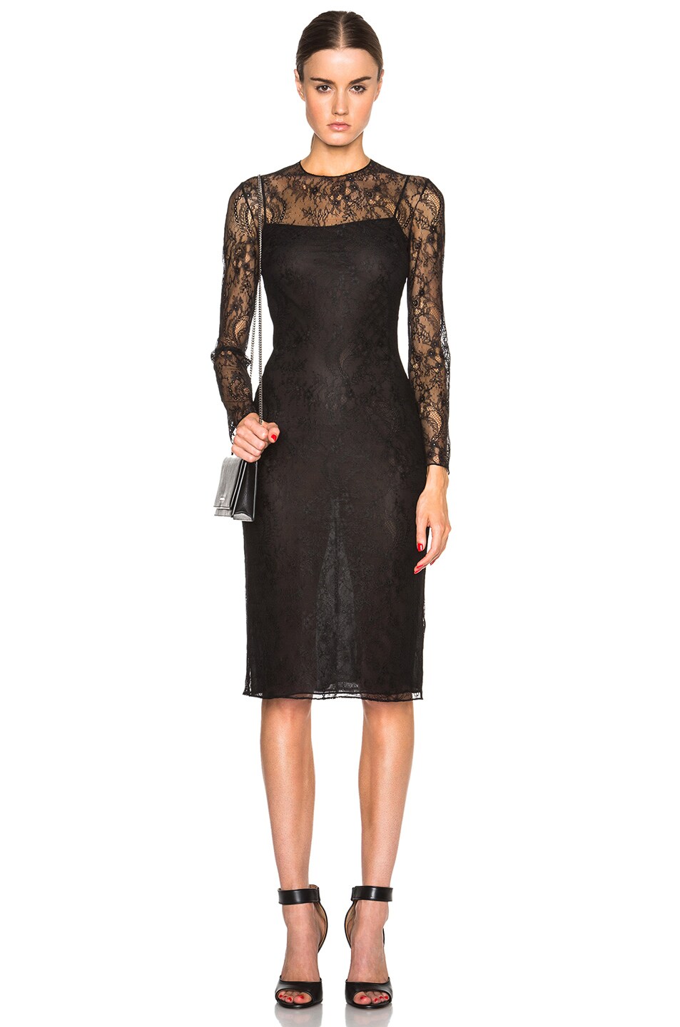 Image 1 of Givenchy Floral Lace Dress in Black