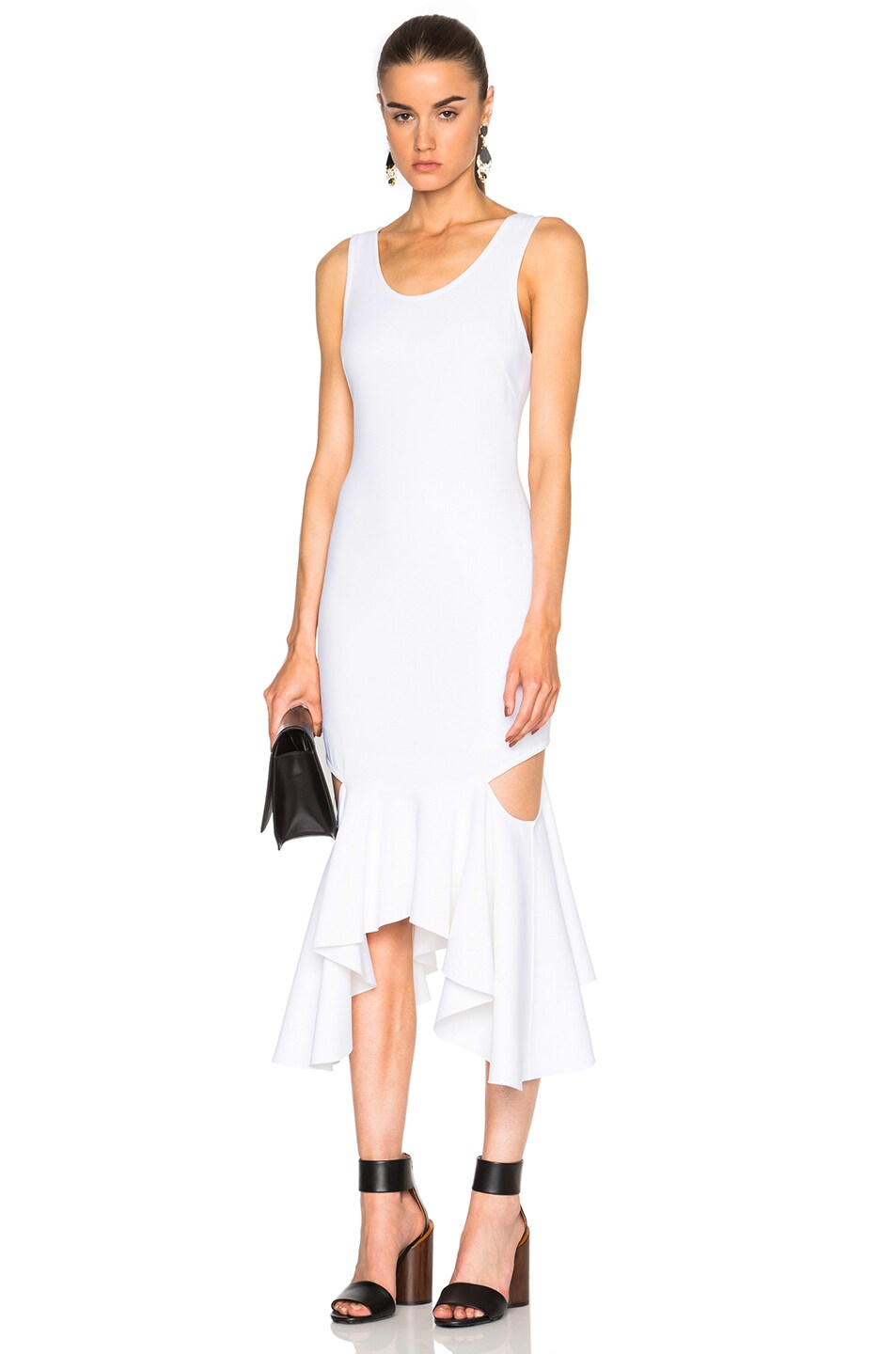 Image 1 of Givenchy Asymmetrical Dress with Slashes in White