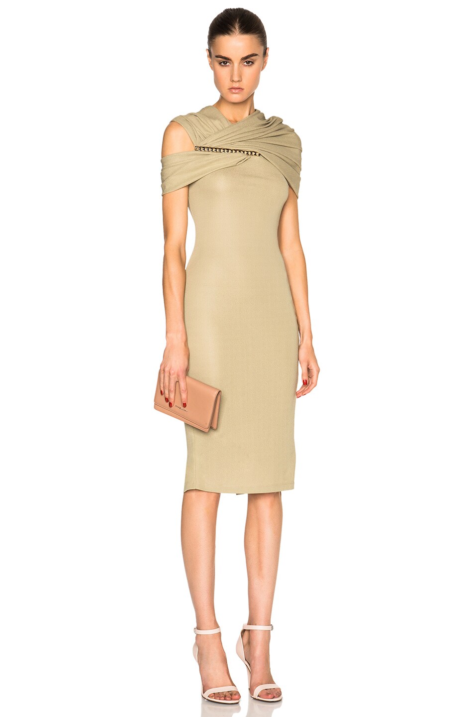 Image 1 of Givenchy Jersey Off Shoulder Dress in Beige