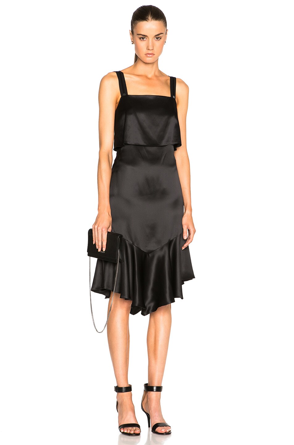 Image 1 of Givenchy Silk Satin Button Back Dress in Black