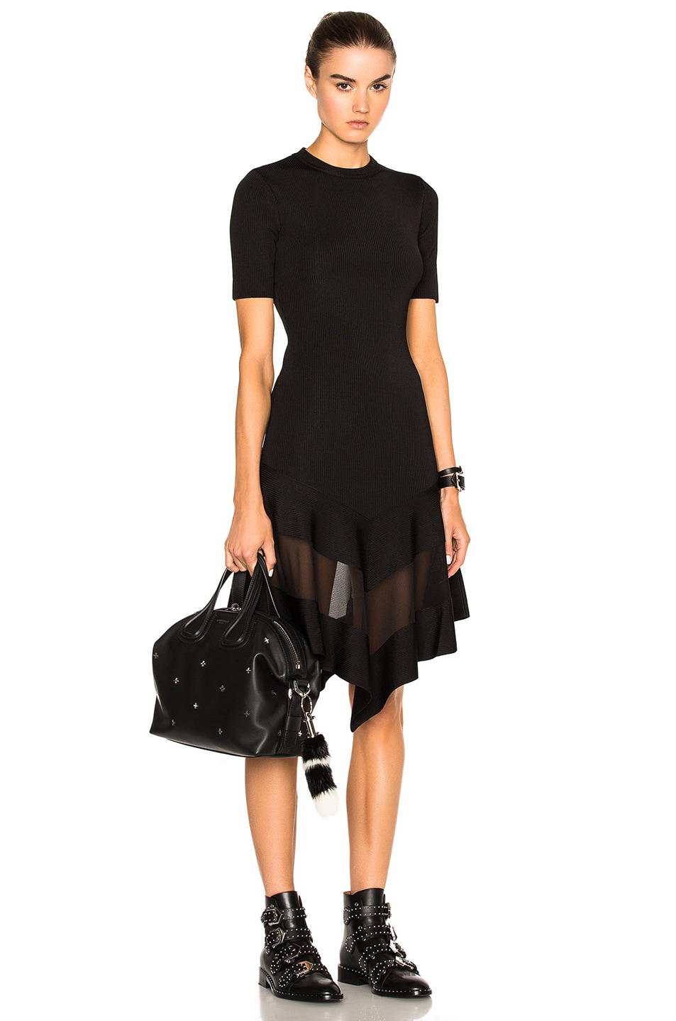 Image 1 of Givenchy Short Sleeve Dress in Black