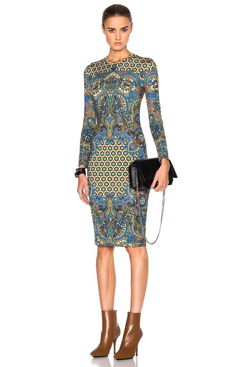 Image 1 of Givenchy Scarf Motif Shiny Jersey Dress in Multi