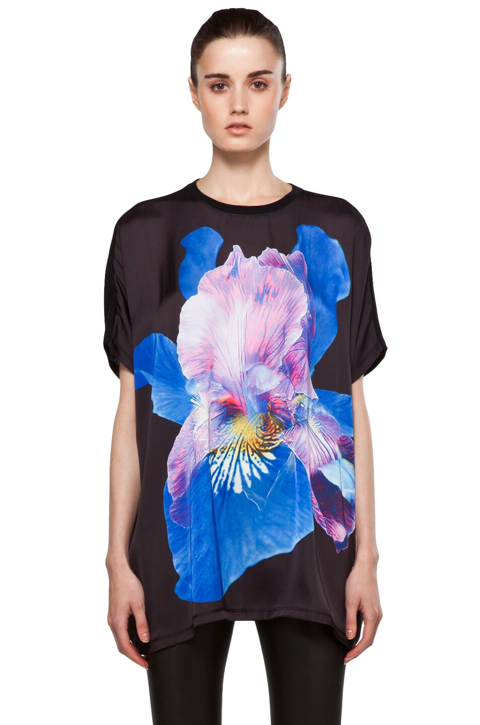 Givenchy Floral Silk Top in Black | FWRD