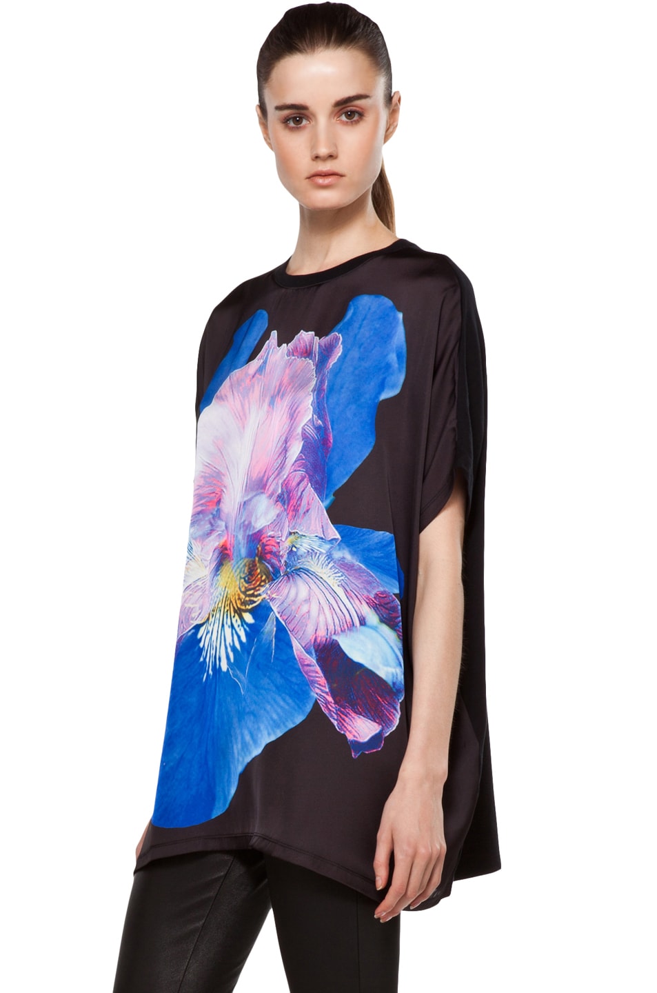 Givenchy Floral Silk Top in Black | FWRD