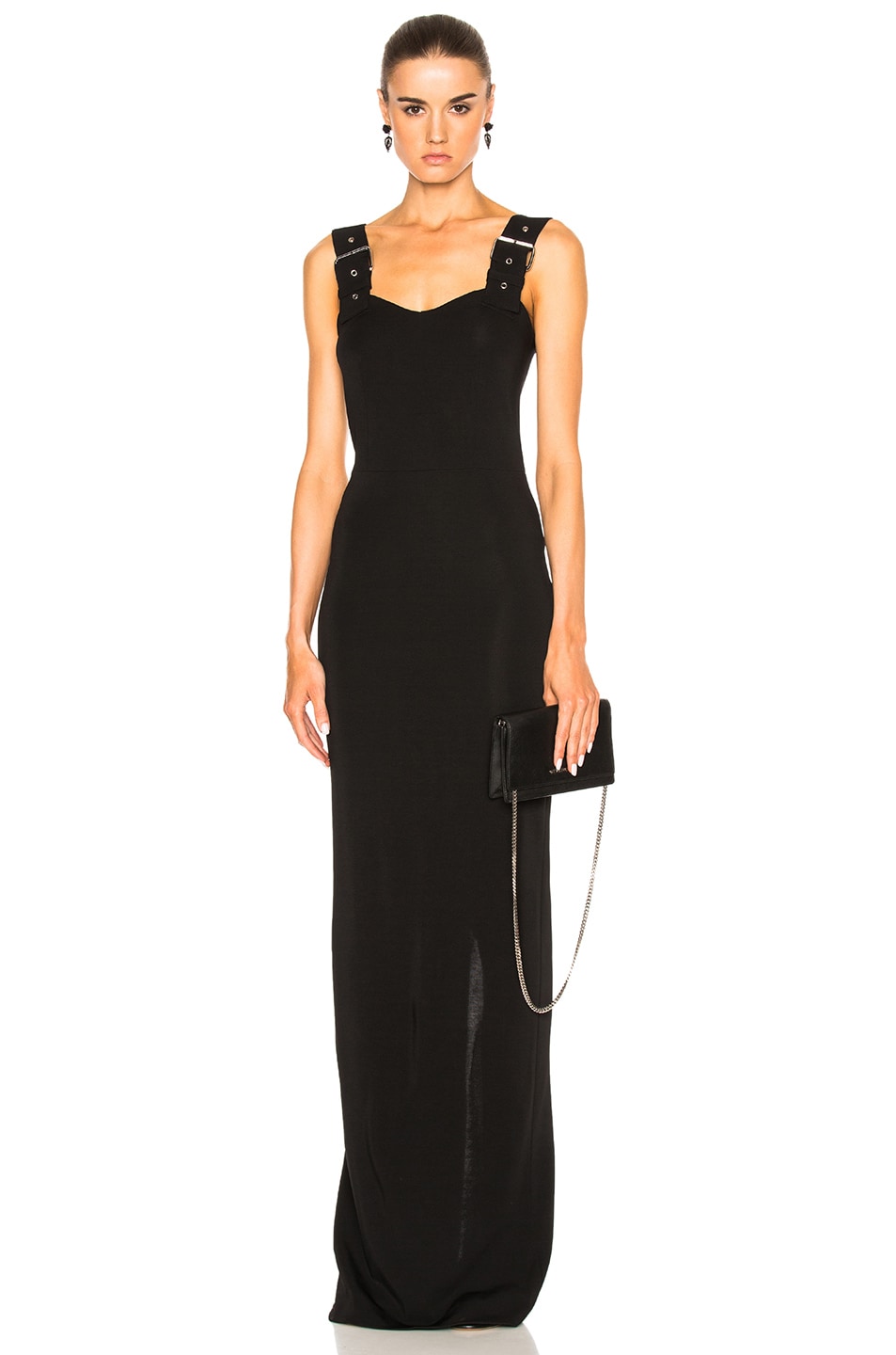 Image 1 of Givenchy Buckle Strap Maxi Dress in Black
