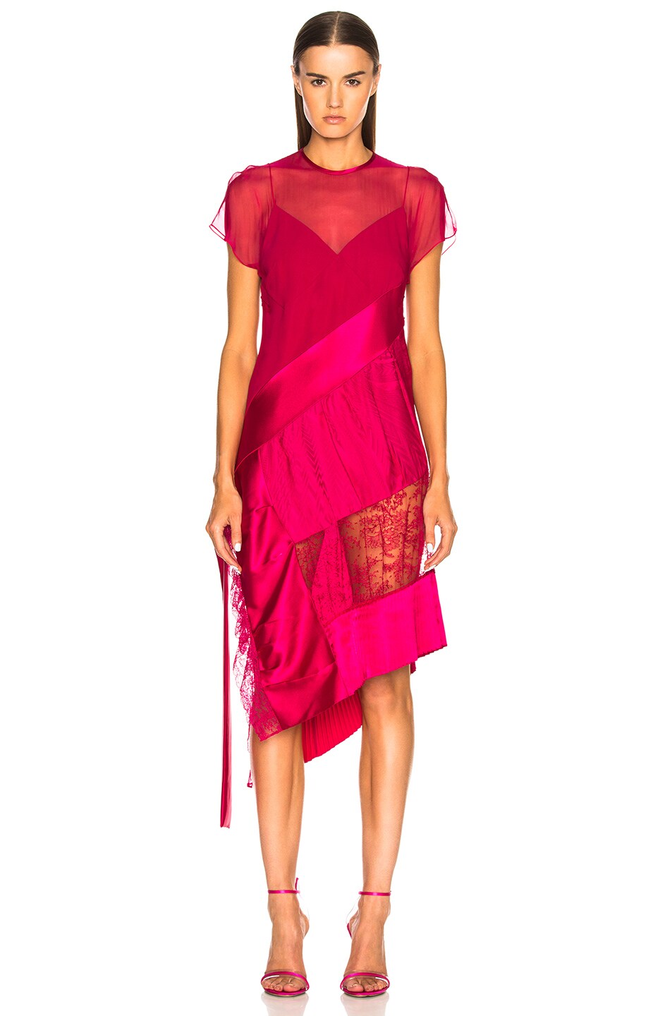 Image 1 of Givenchy Jacquard Optical Midi Dress in Fuchsia