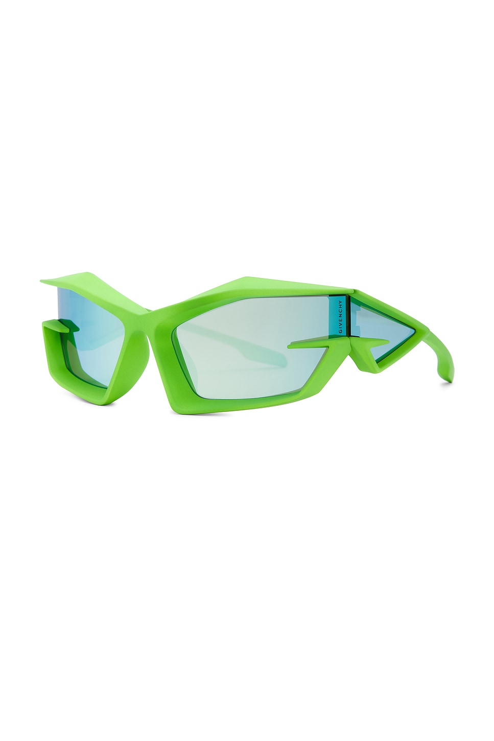 Shop Givenchy Giv Cut Sunglasses In Matte Light Green & Smoke Mirror