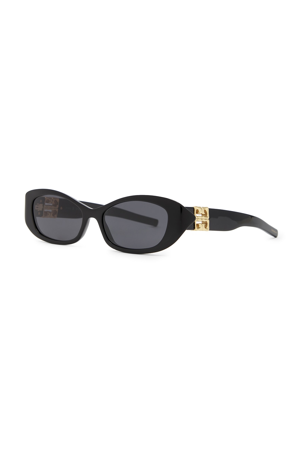 Shop Givenchy 4g Liquid Sunglasses In Shiny Black & Smoke