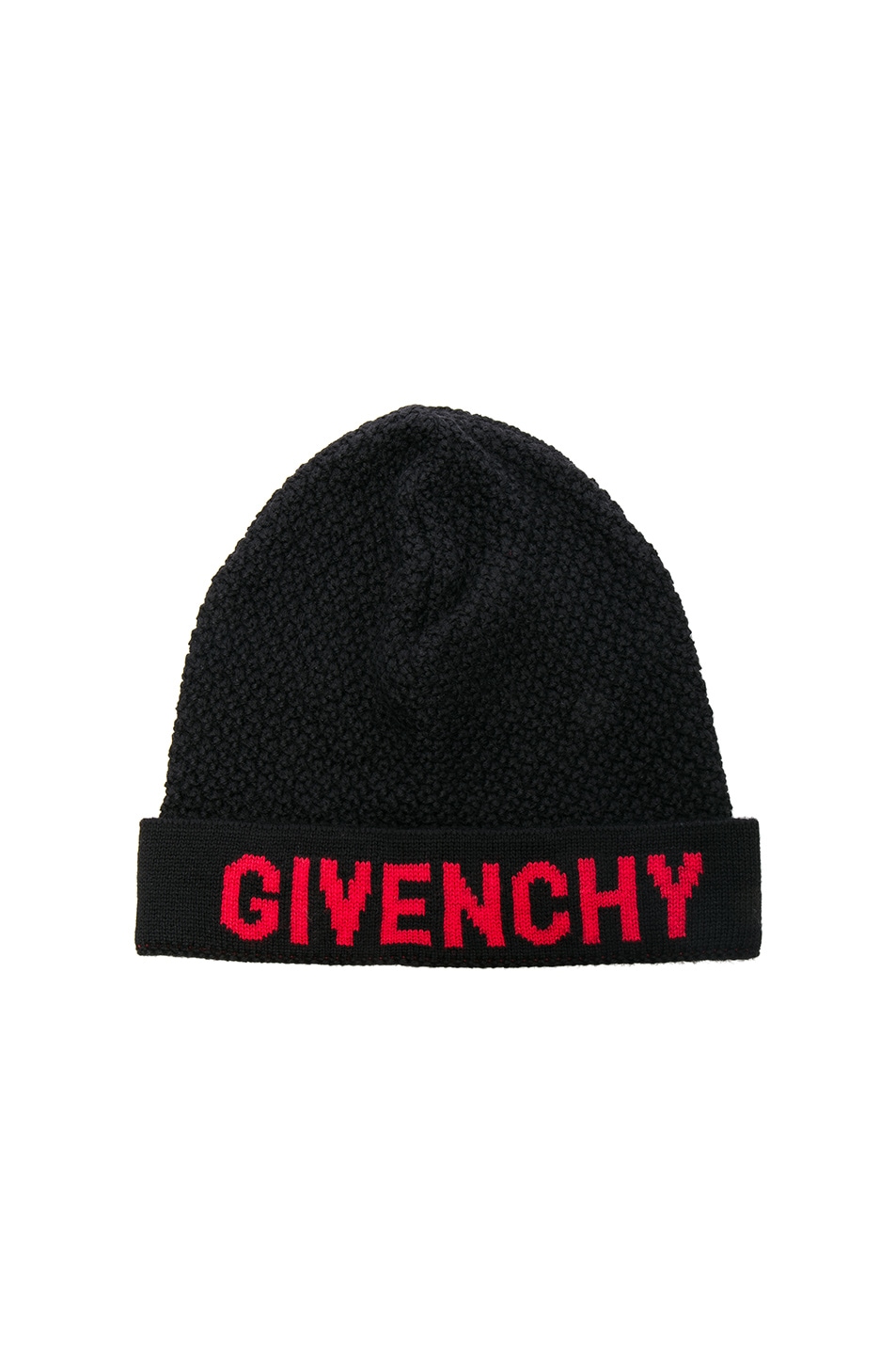 Image 1 of Givenchy Logo Beanie in Black & Red