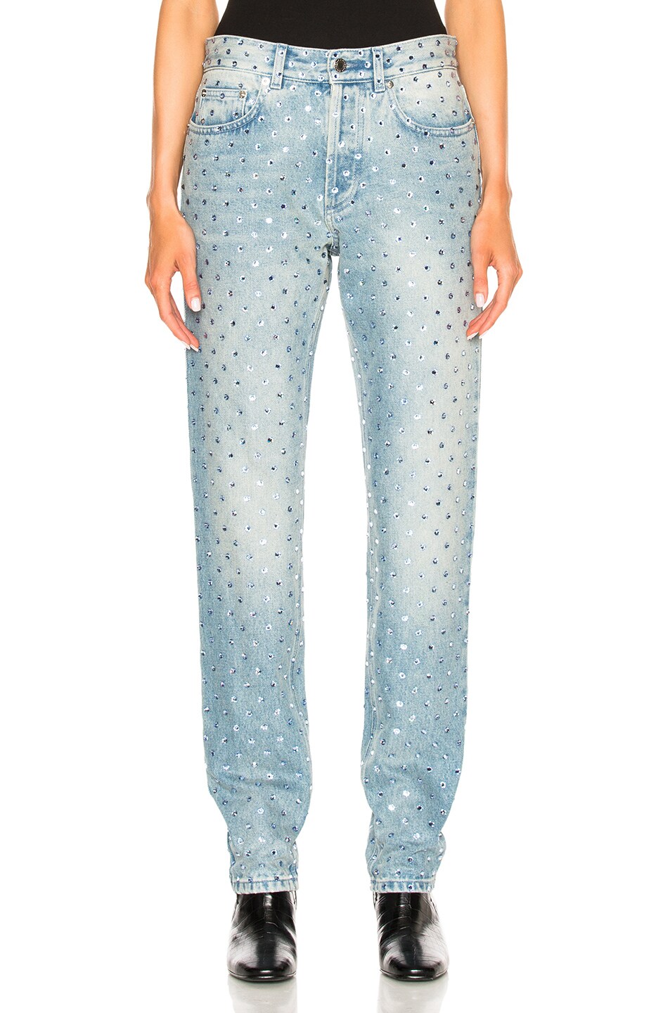 Image 1 of Givenchy Embroidered Denim in Light Blue