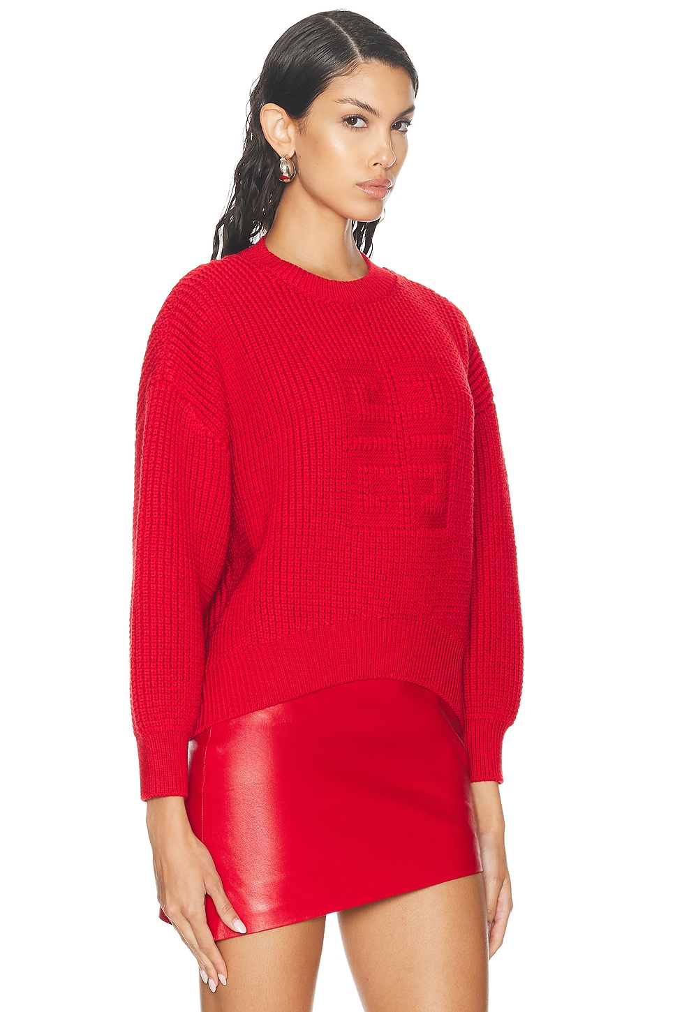 Shop Givenchy Cropped Crewneck Sweater In Red