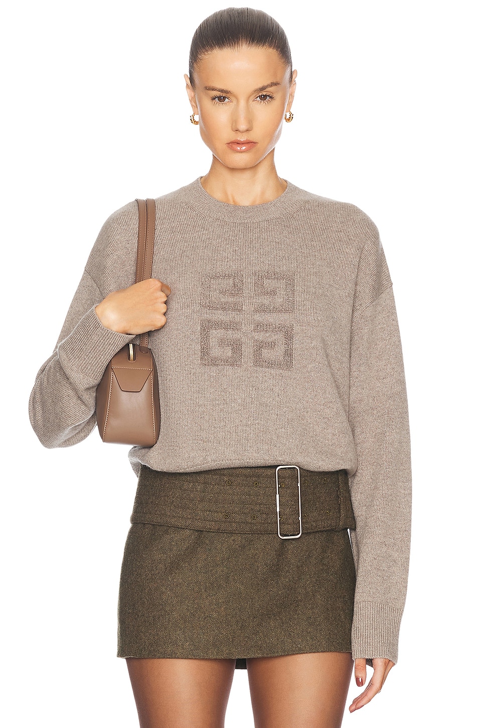 Shop Givenchy Crewneck Sweater In Pumice Beige