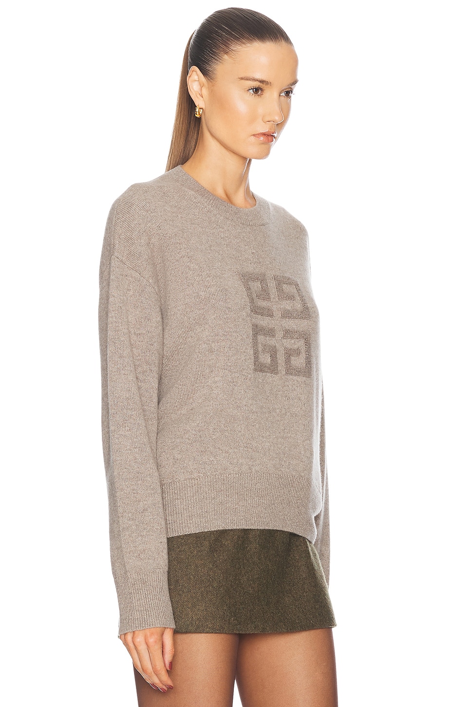 Shop Givenchy Crewneck Sweater In Pumice Beige