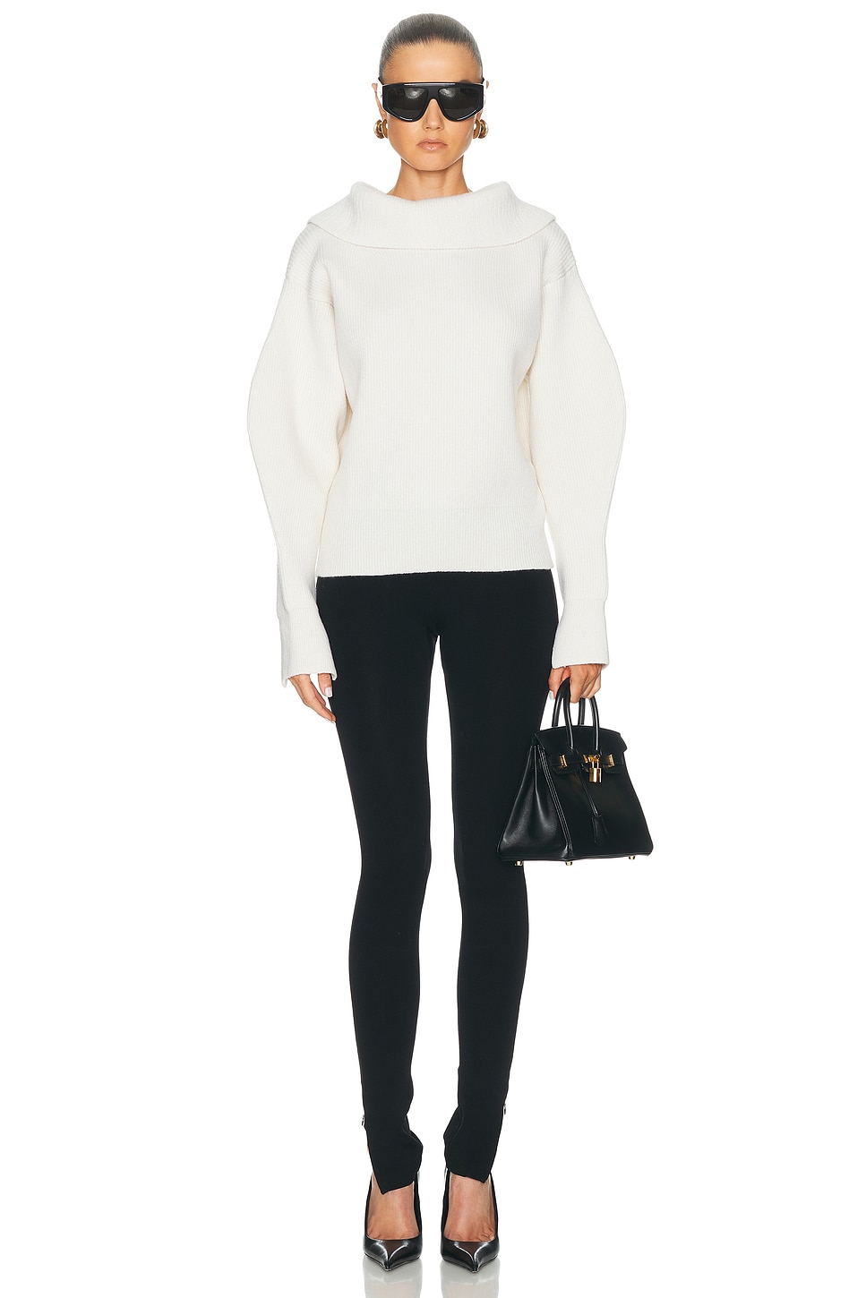 High Neck Slashed Sweater