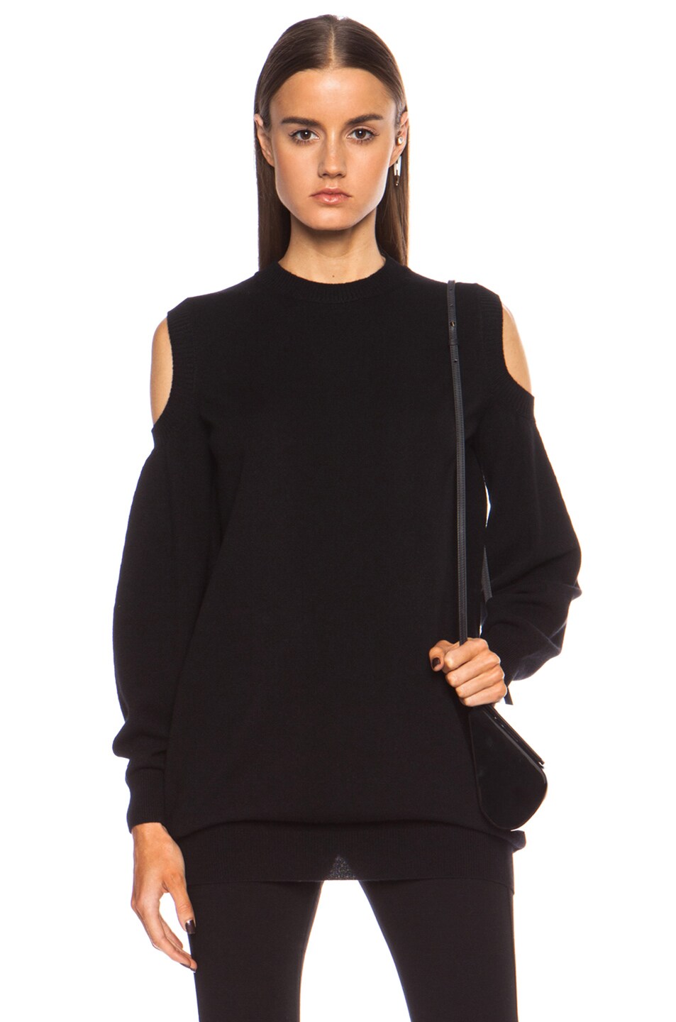 Image 1 of Givenchy Cold Shoulder Cashmere Sweater in Black