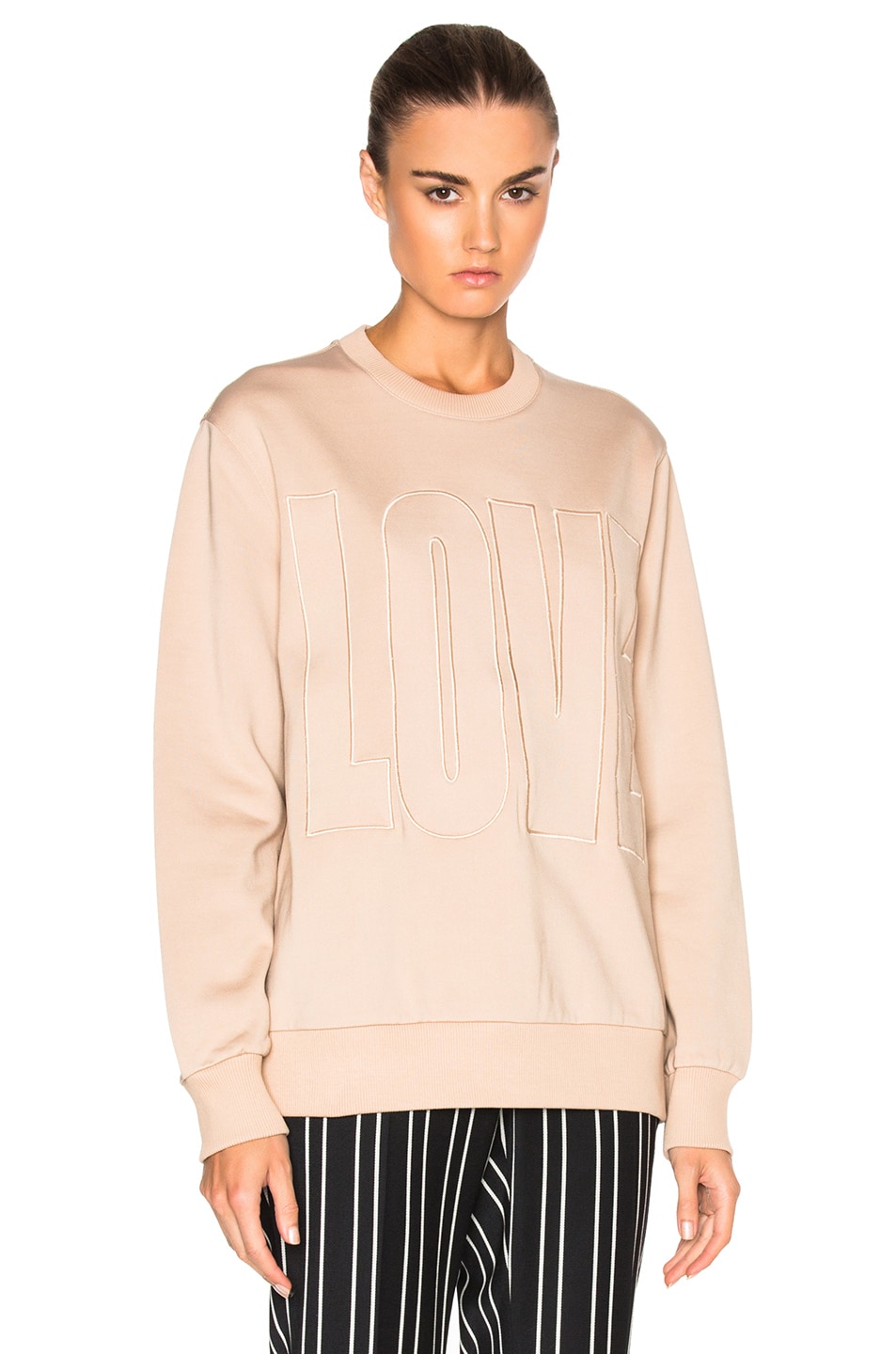 Image 1 of Givenchy LOVE Embroidered Sweatshirt in Pale Pink