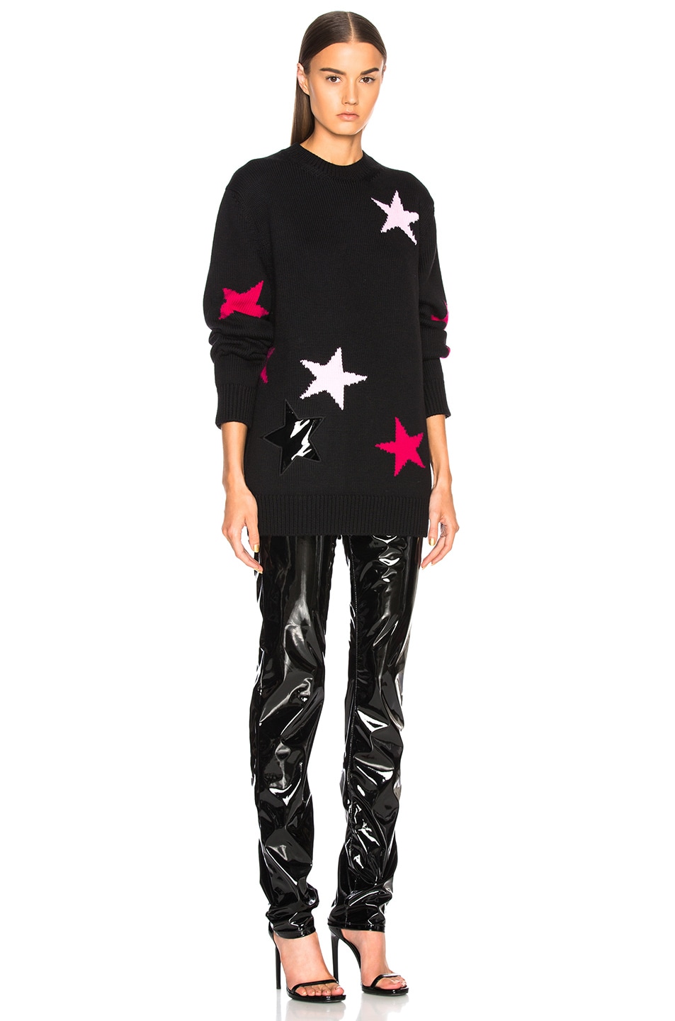 Image 1 of Givenchy Star Print Crewneck Sweater in Black & Multicolor