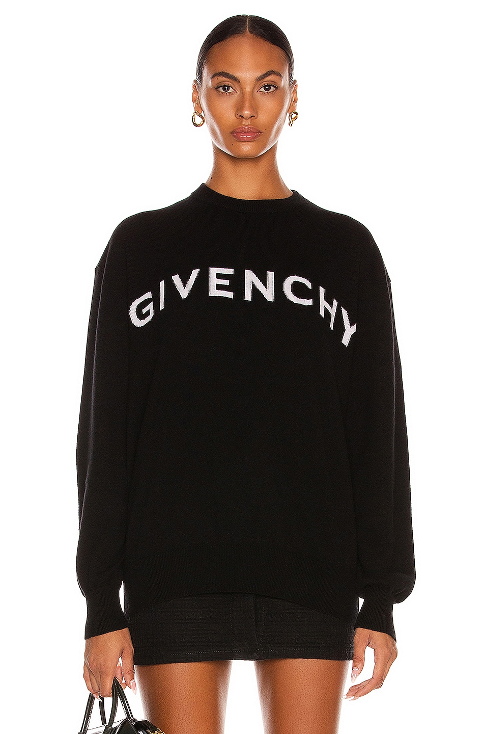 Image 1 of Givenchy Logo Sweater in Black & White