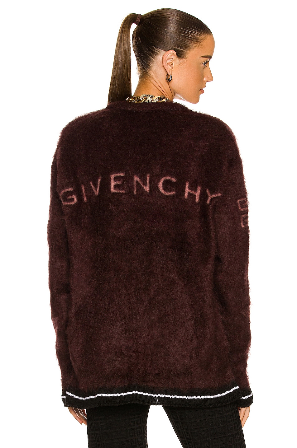 Image 1 of Givenchy 4G Crewneck Sweater in Brown & Pink