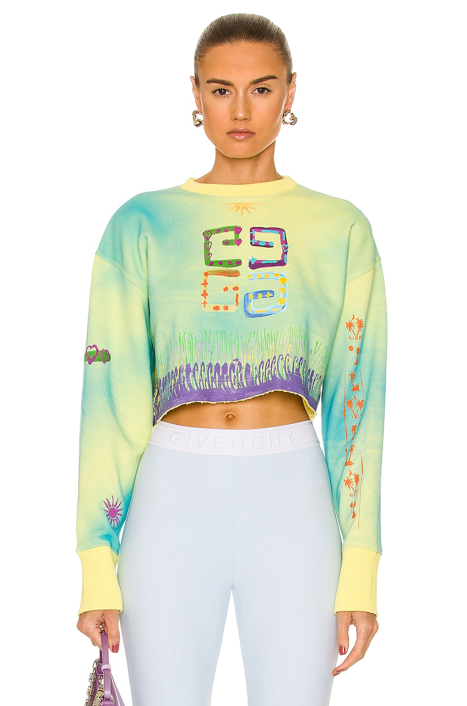 Image 1 of Givenchy Cropped Sweatshirt in Multicolored