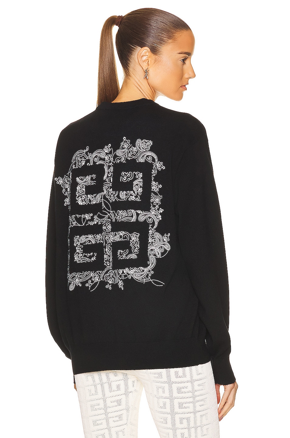 Image 1 of Givenchy Logo Sweater in Black & White