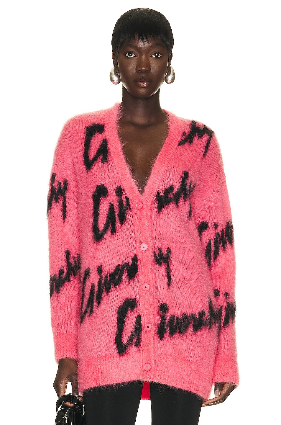 Image 1 of Givenchy All Over Cardigan in Pink & Black