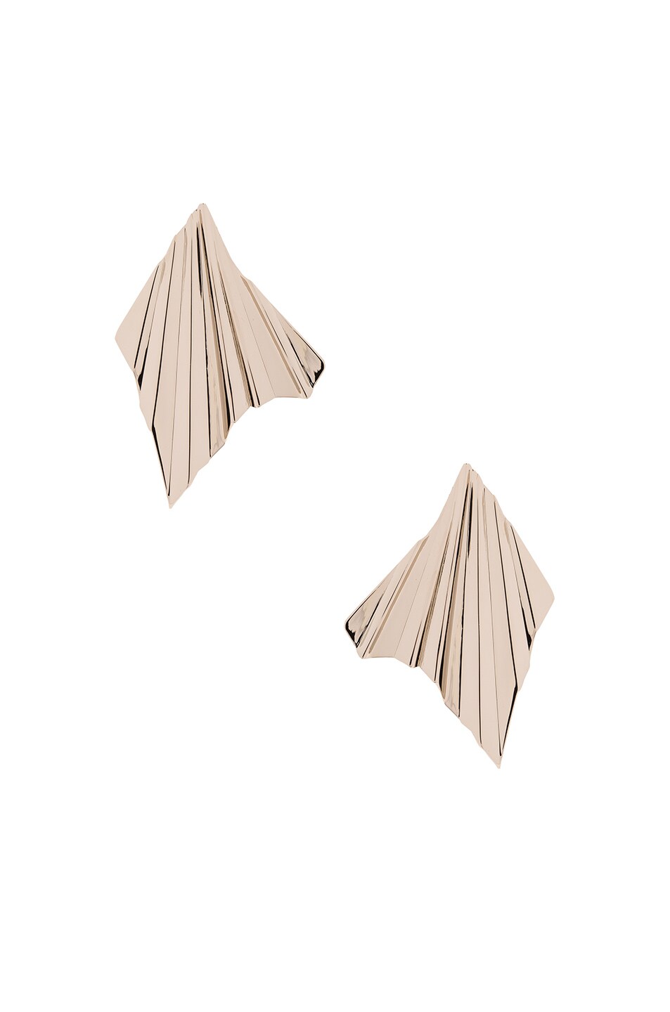 Image 1 of Givenchy Folded Metal Earrings in Pale Gold