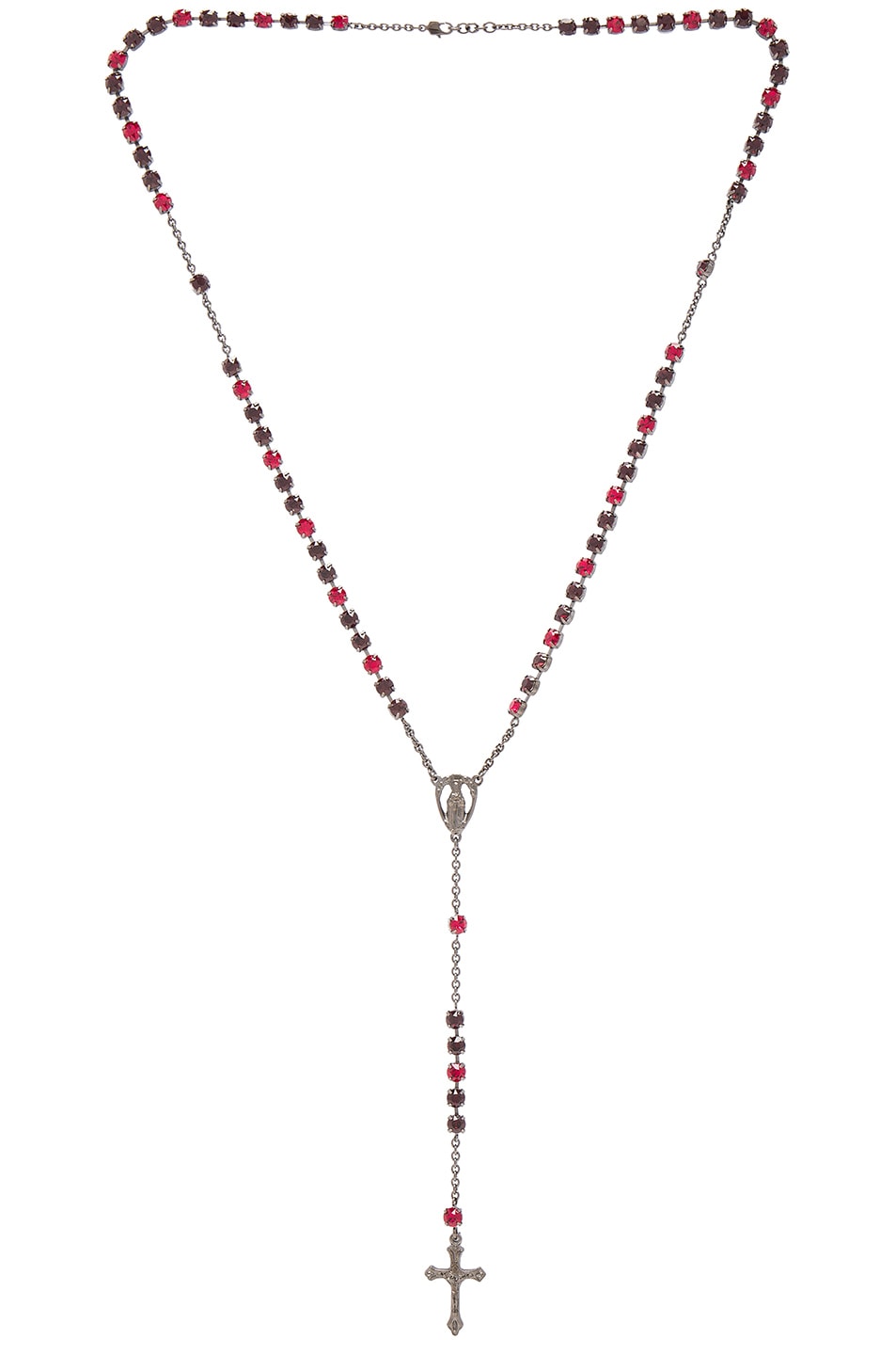 Image 1 of Givenchy Long Rosario Necklace in Red & Black