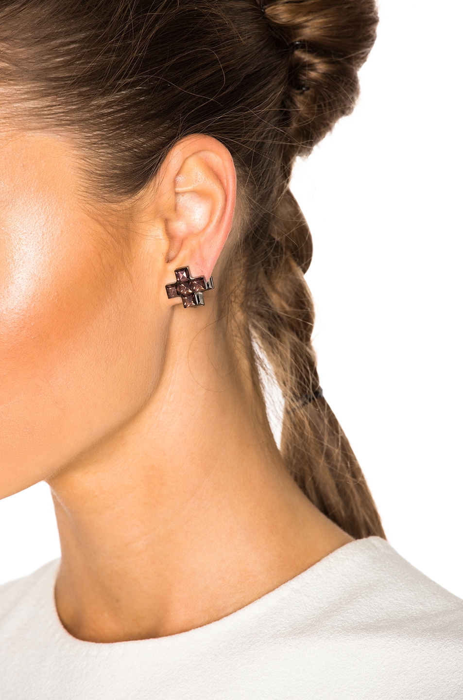 Givenchy Earrings In Red Black Fwrd Image 4 Of Givenchy Earrings In Burgundy