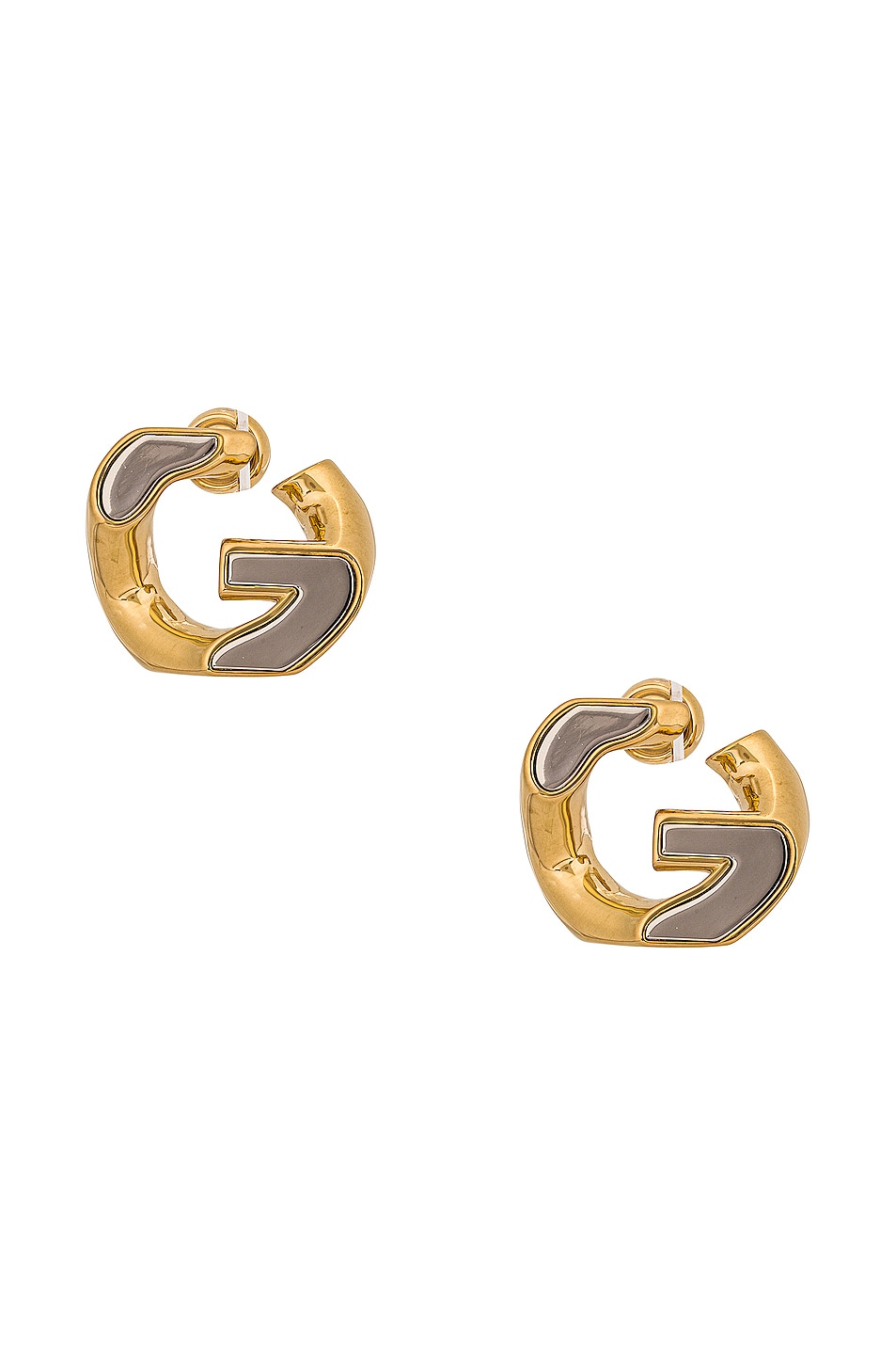 G Chain Medium Earrings in Metallic Gold FWRD Women Accessories Jewelry Rings 