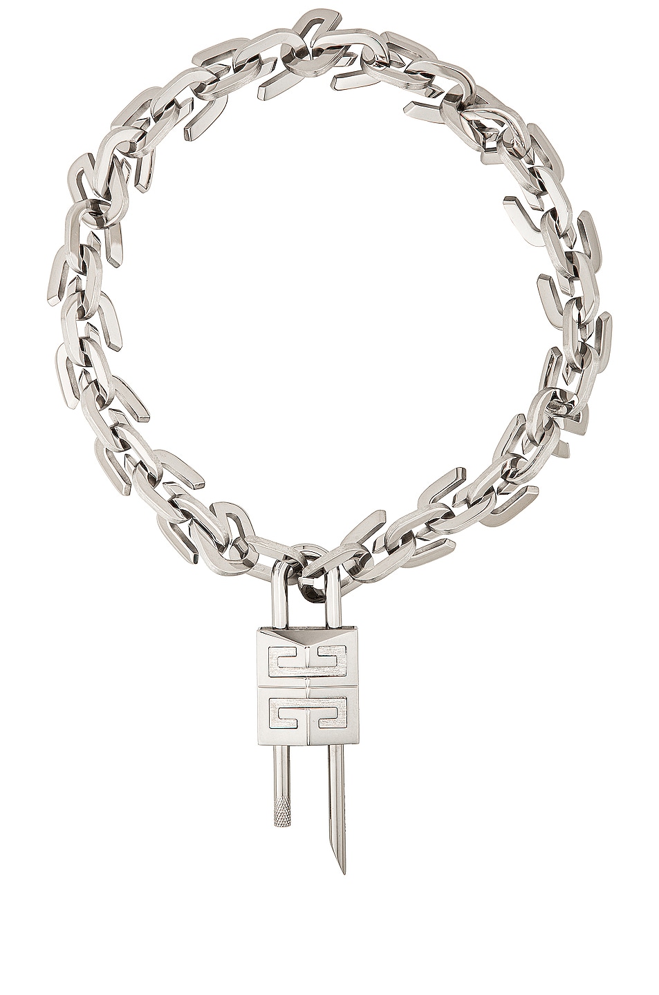 Image 1 of Givenchy G Link Lock Medium Necklace in Silver Grey