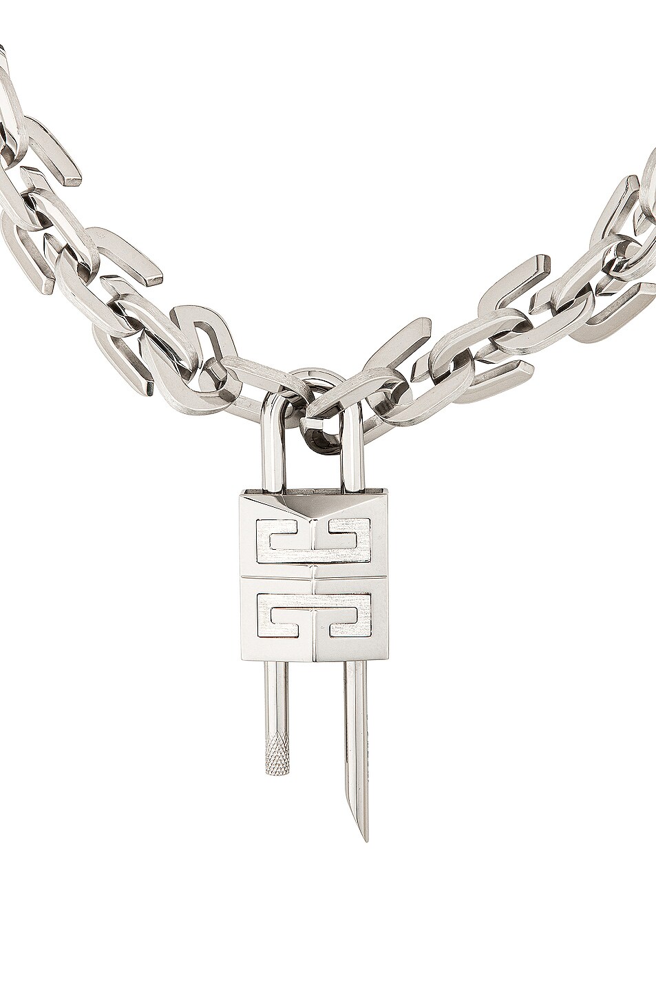 Givenchy G Link Lock Medium Necklace in Silver Grey | FWRD