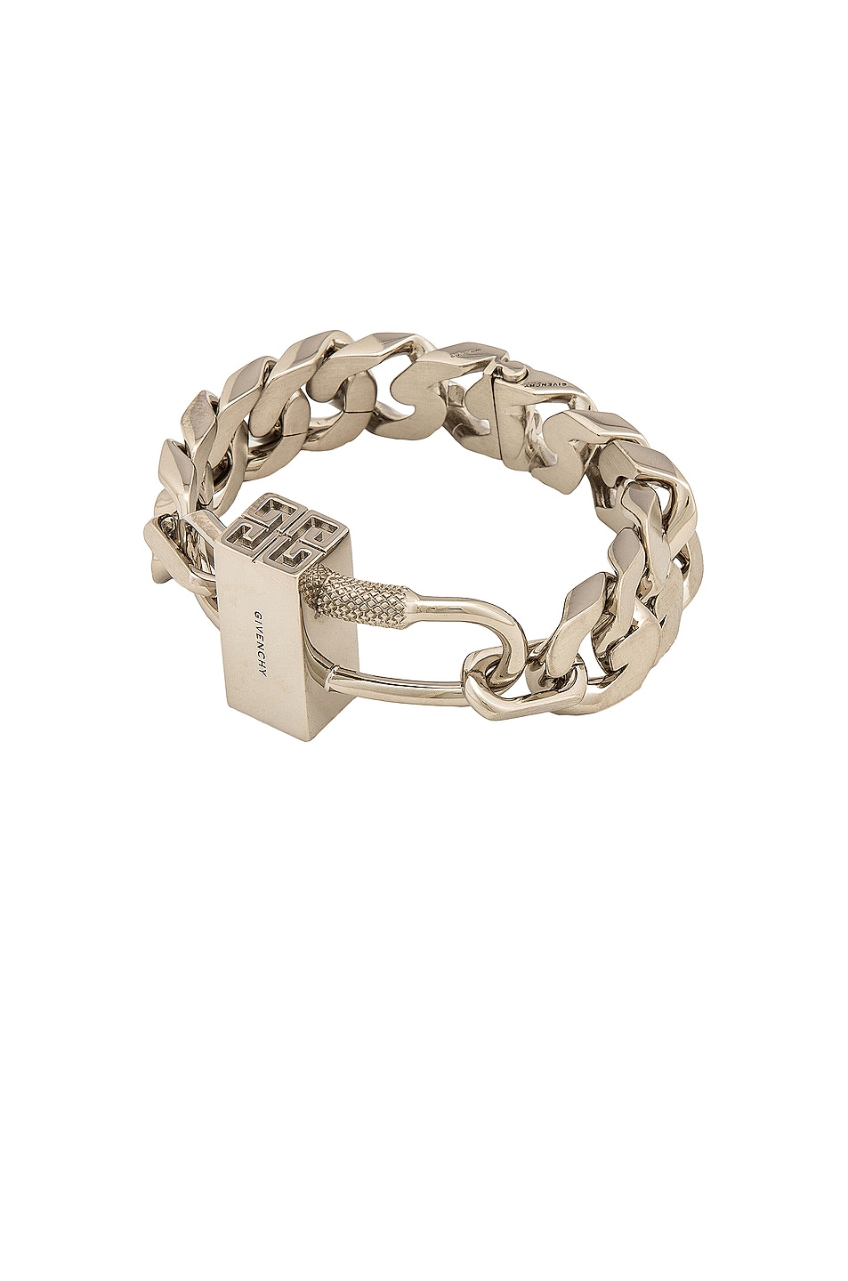 Image 1 of Givenchy Small G Chain Lock Bracelet in Silvery