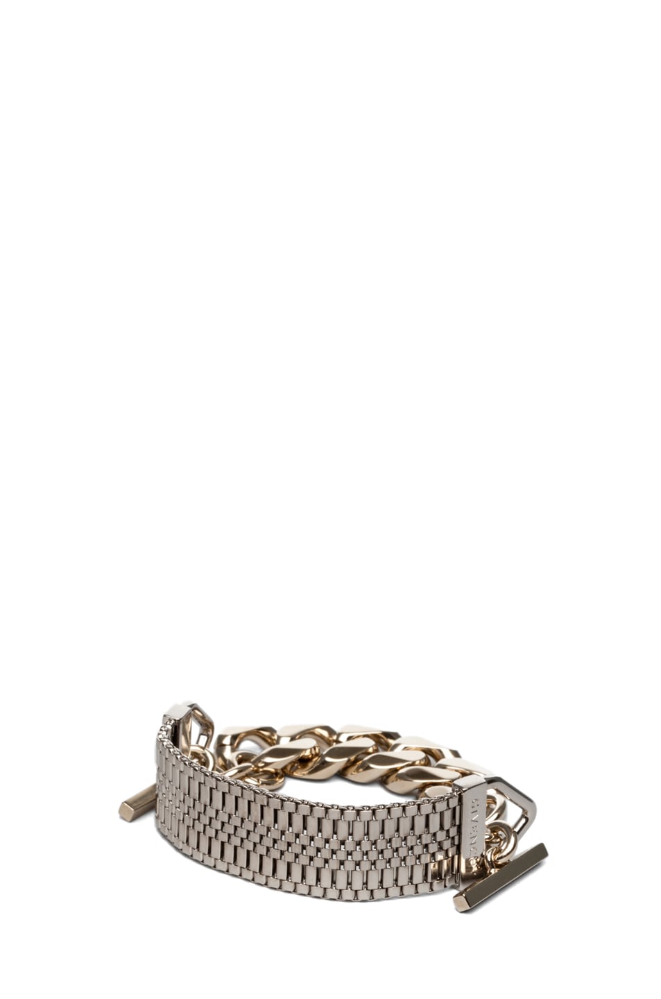 Image 1 of Givenchy Mesh Watch Bracelet in Silver & Pale Gold