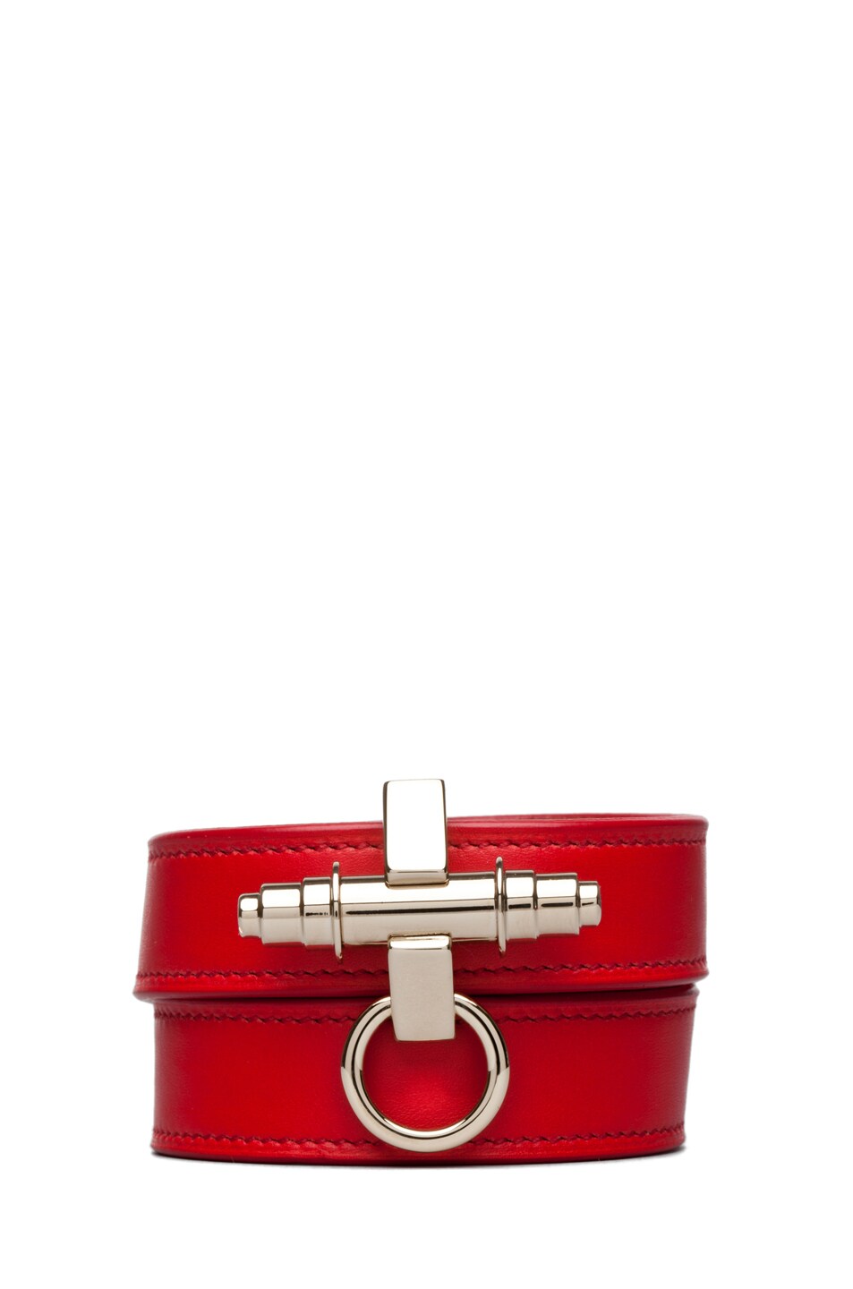 Image 1 of Givenchy Leather Wrap Bracelet in Red