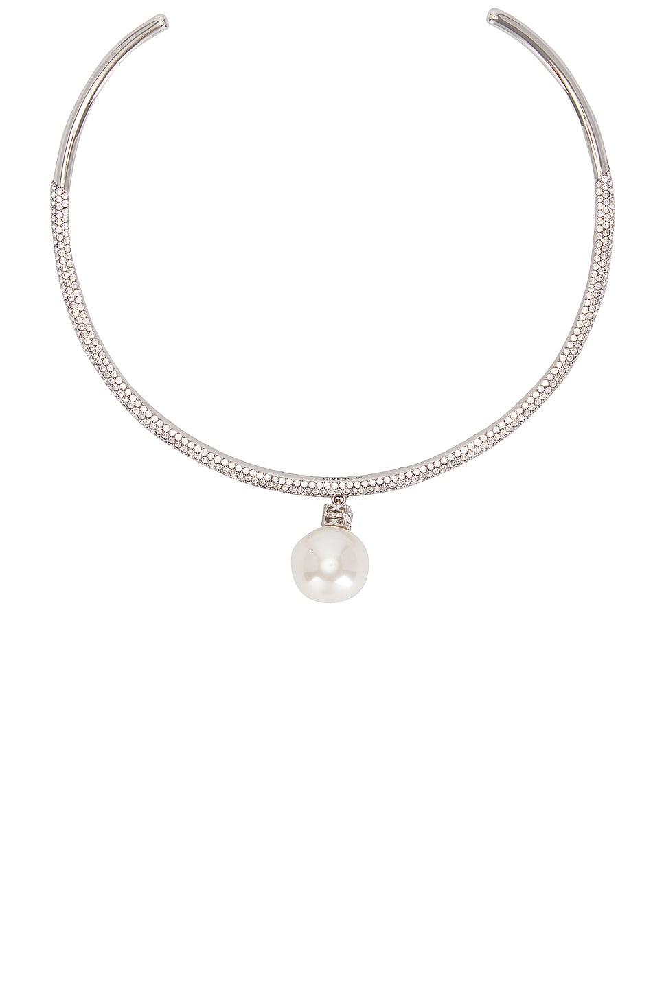 Image 1 of Givenchy Pearl Crystal Necklace in White & Silvery
