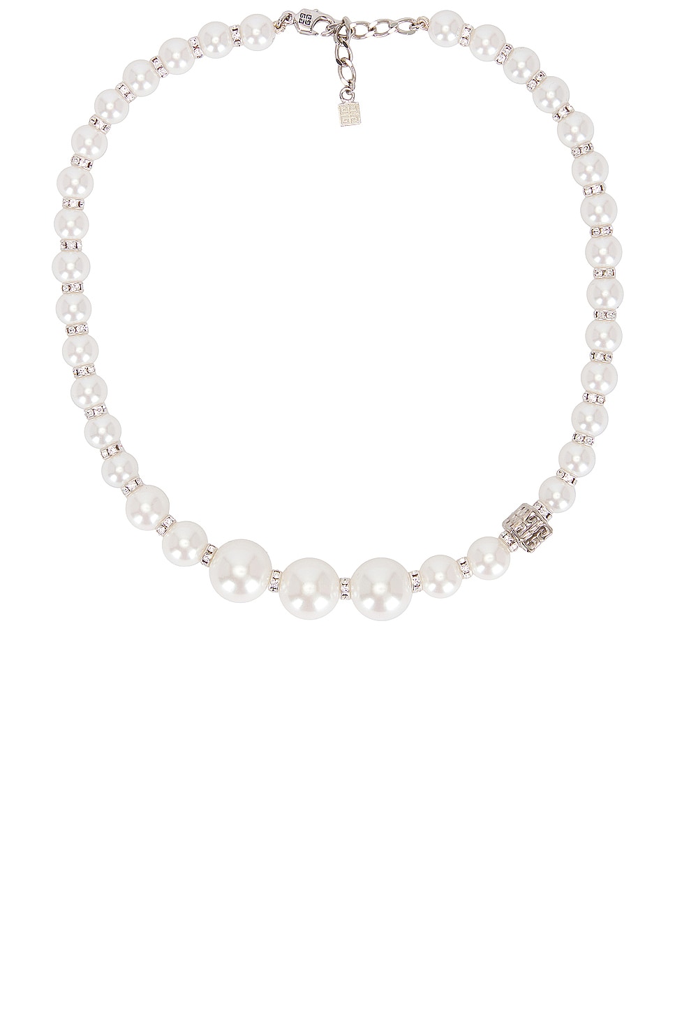 Image 1 of Givenchy Pearl Necklace in White & Silvery