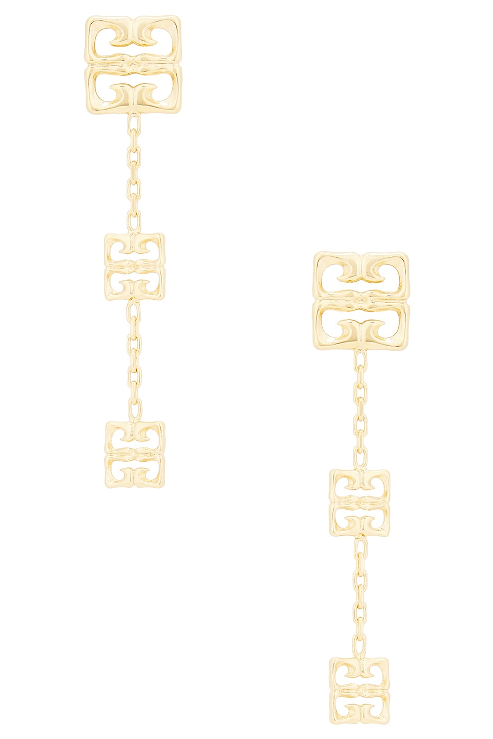 4G Liquid Pendant Earrings in Metallic Gold