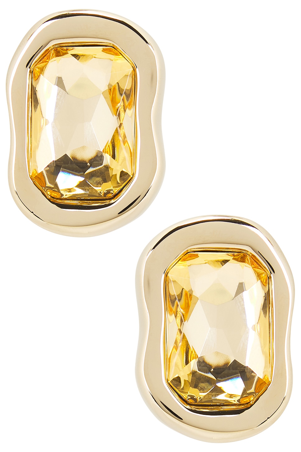 Image 1 of Givenchy Sculptural Earrings in Brown & Golden