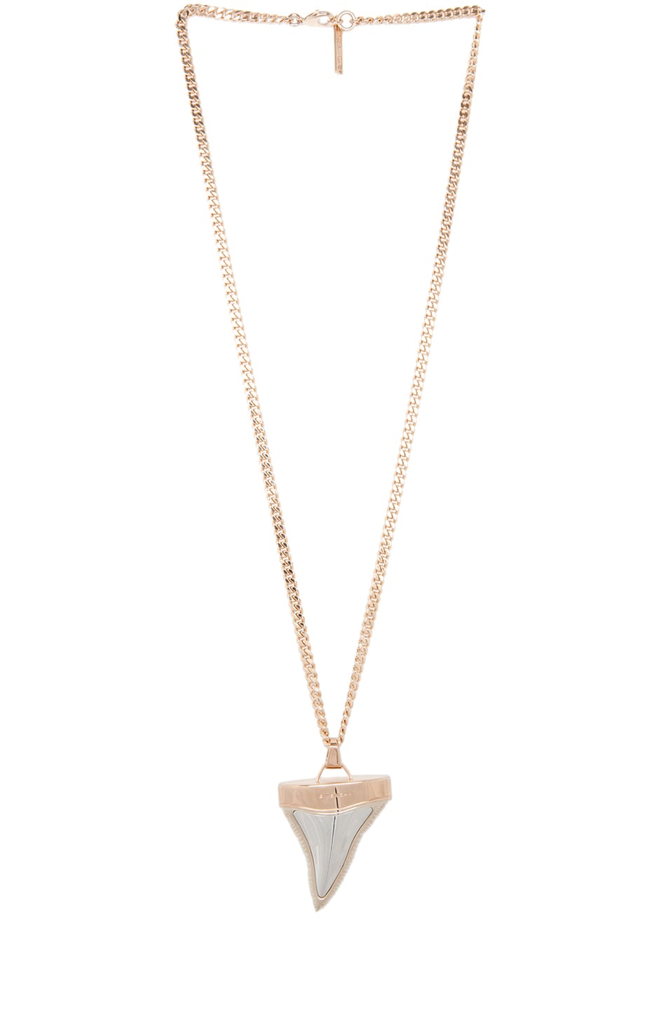 Image 1 of Givenchy Shark Tooth Shiny Brass Necklace in Rose Gold