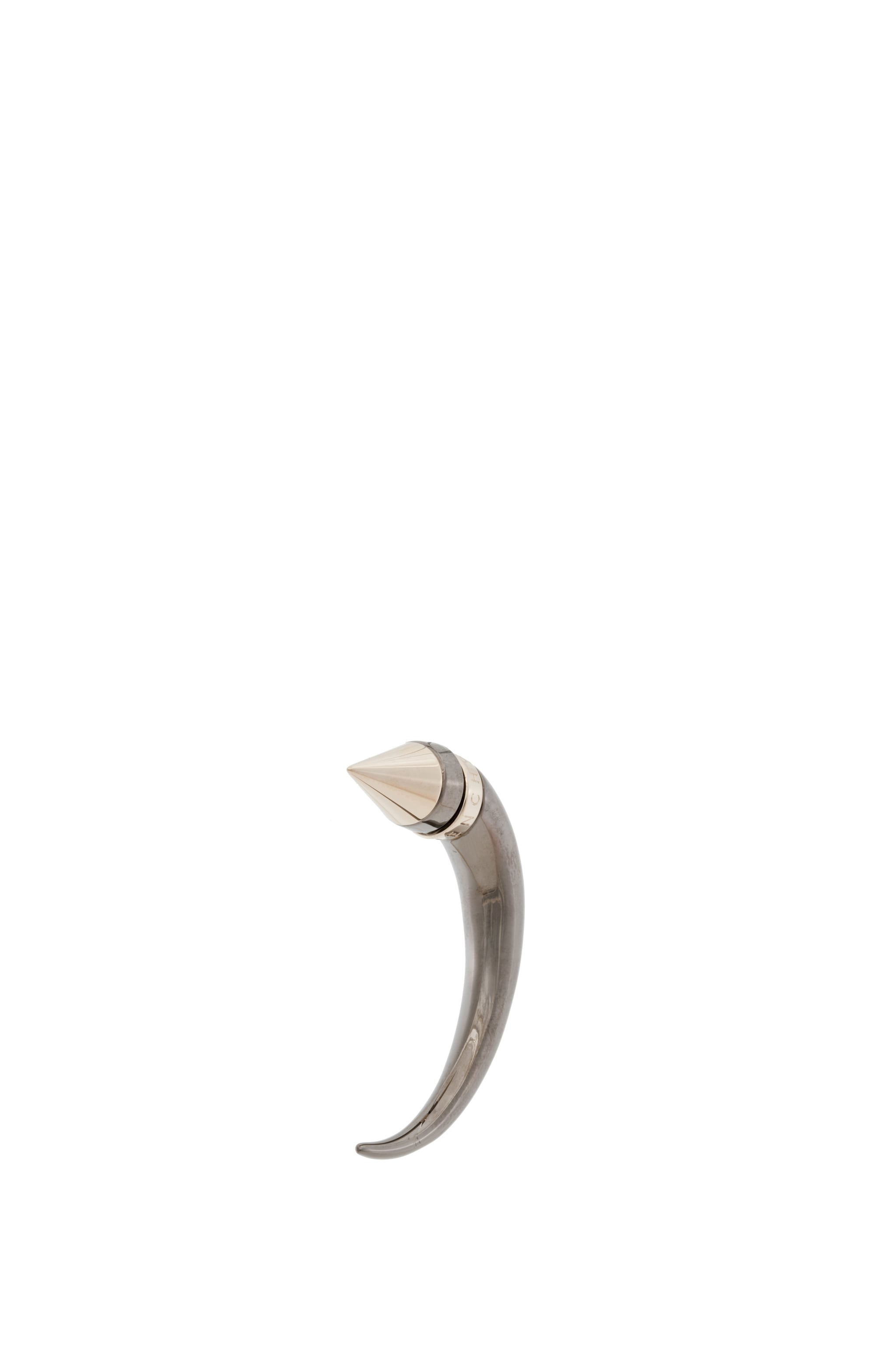 Image 1 of Givenchy Cone Shark Tooth Brass Earring in Ruthenium & Pale Gold