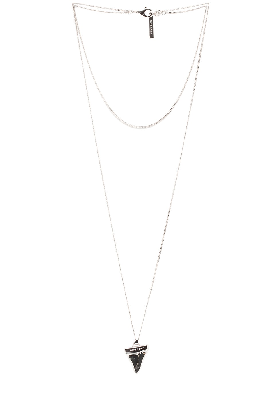 Image 1 of Givenchy Mini Shark Tooth Necklace in Black & White