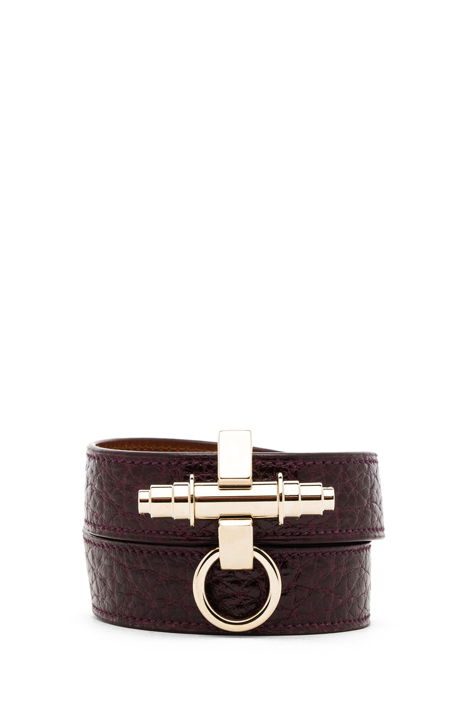 Image 1 of Givenchy Triple Obsedia Calfskin Bracelet in Aubergine