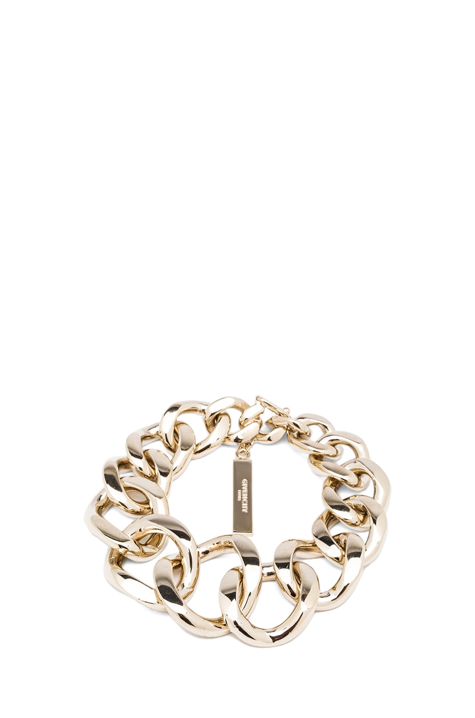 Image 1 of Givenchy Asymmetrical Brass Chain Bracelet in Pale Gold