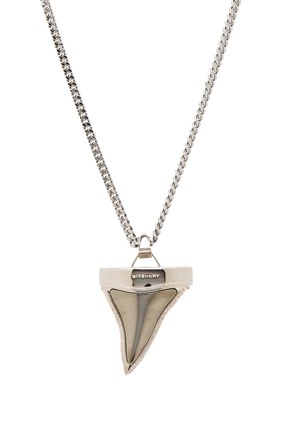 Image 1 of Givenchy Large Shark Tooth Necklace in Black & Silver
