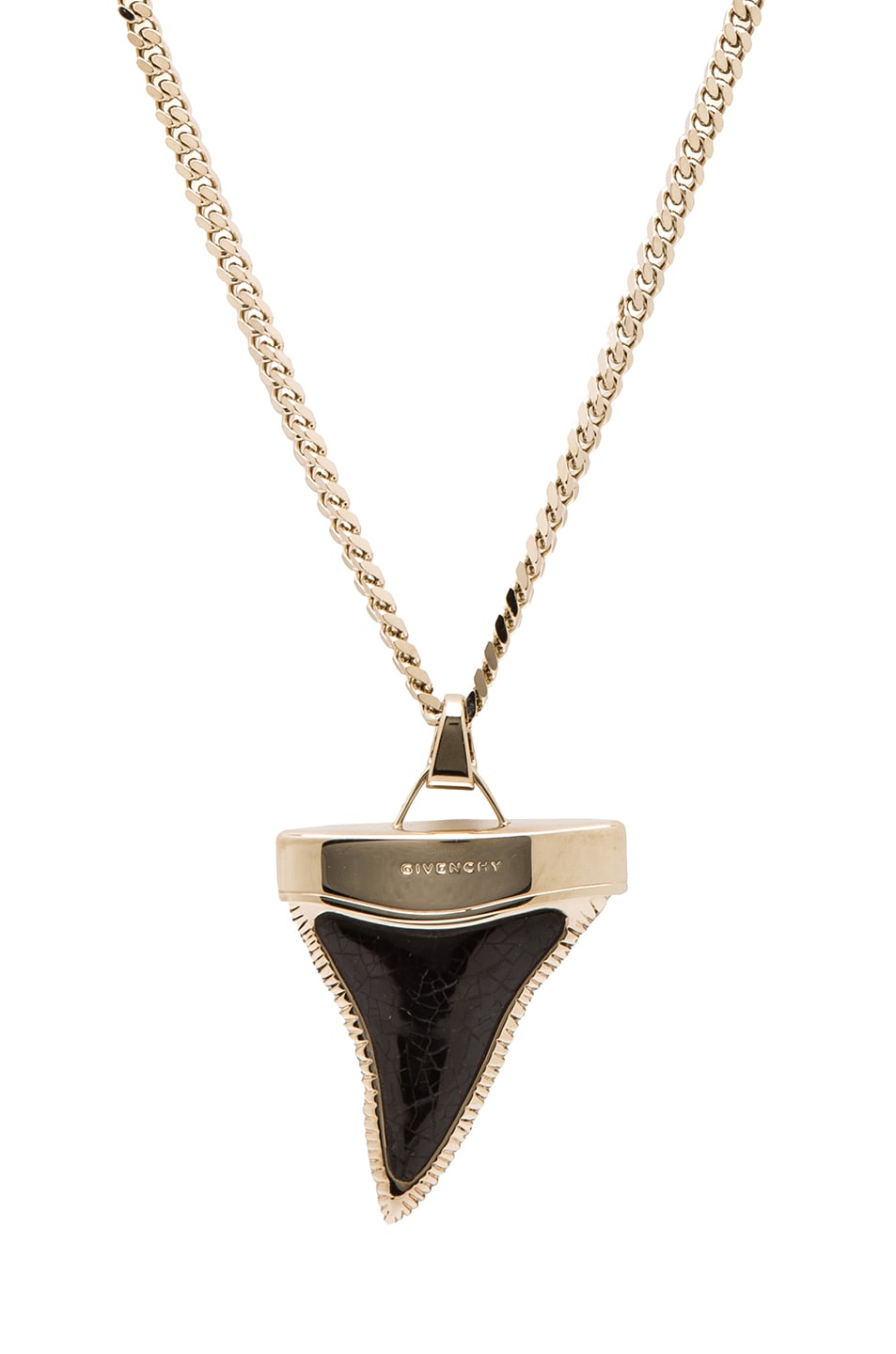 Image 1 of Givenchy Large Shark Tooth Brass Necklace in Black